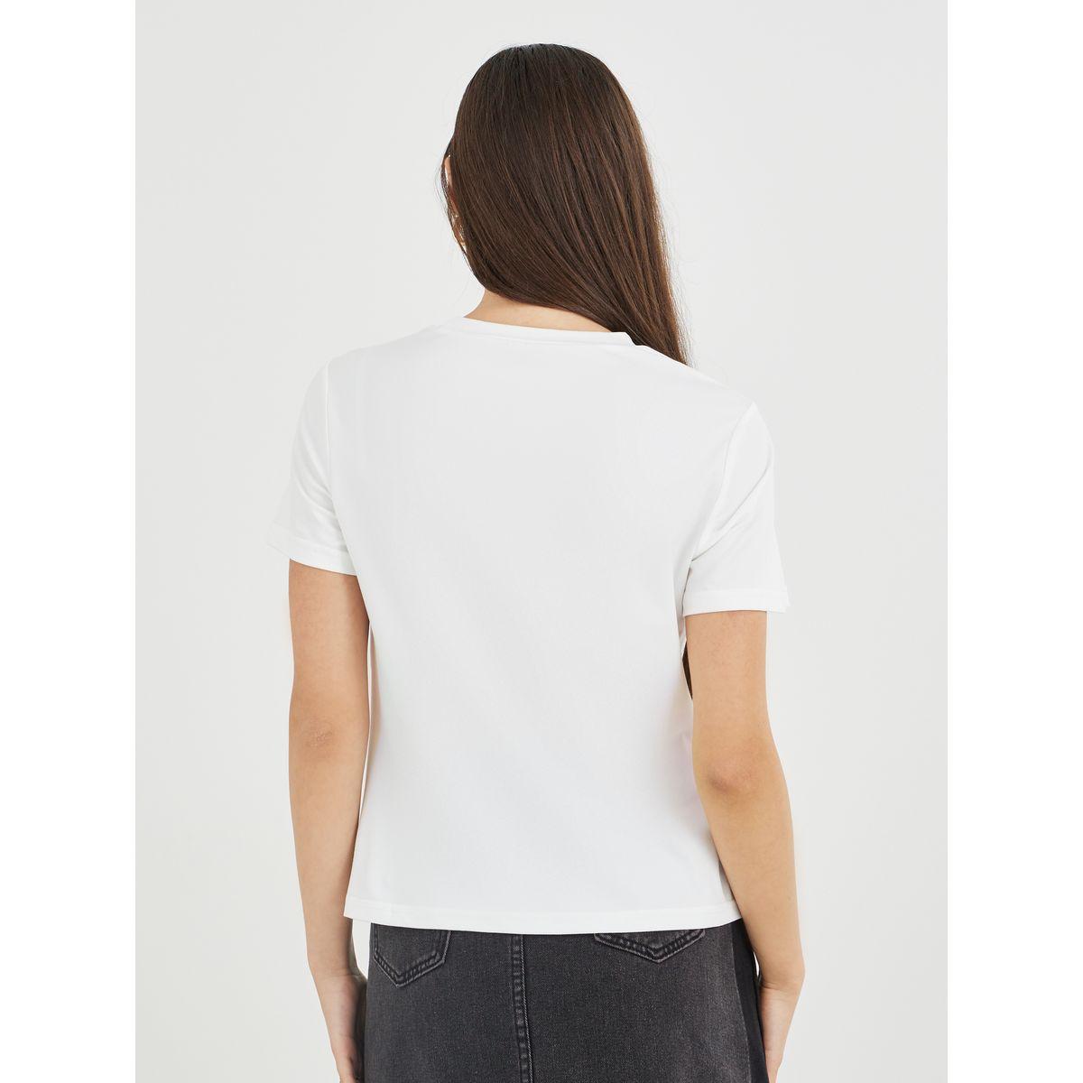 تيشيرت بطبعة كتابة وأكمام قصيرة-women-clothing-tshirts-image-5