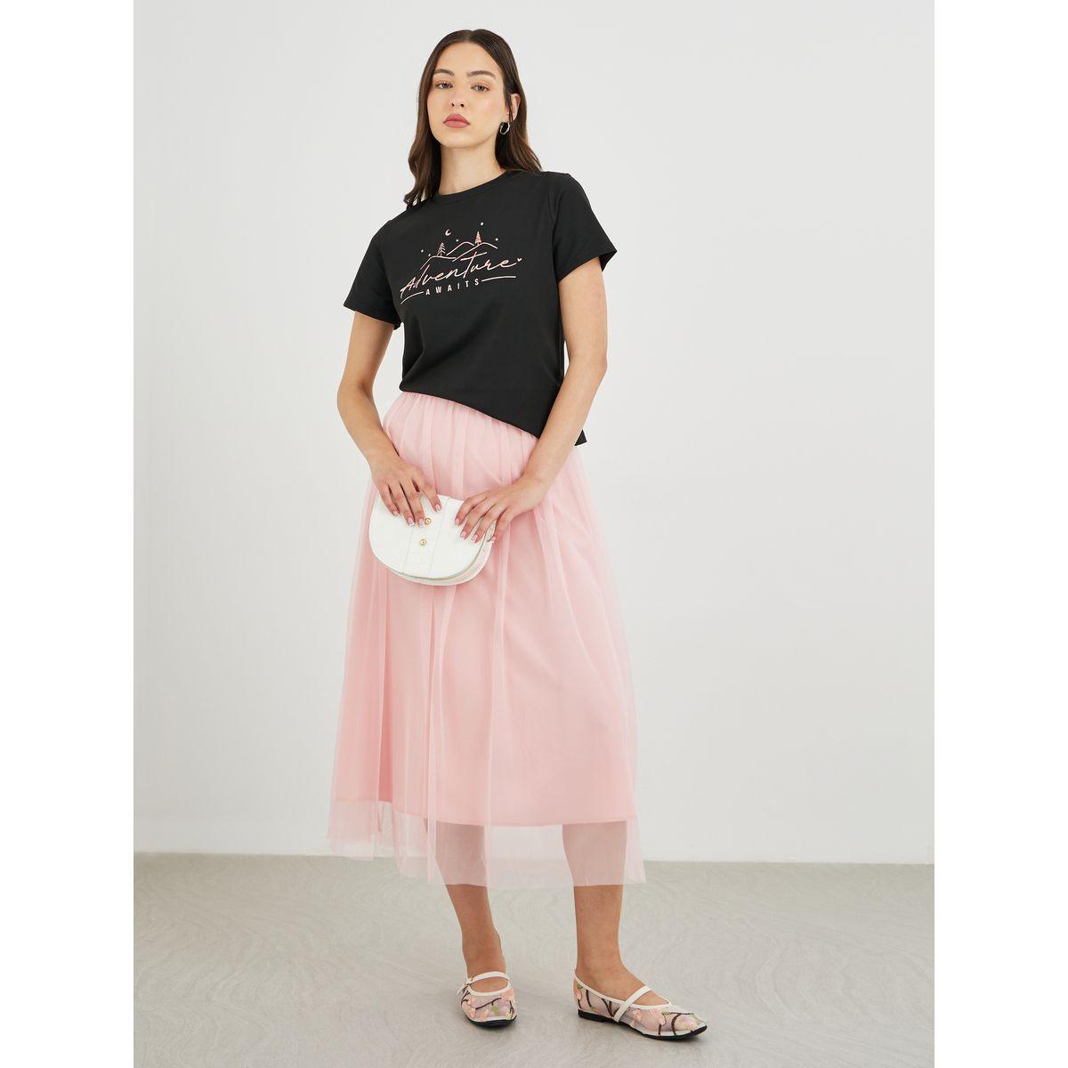 Styli Slogan Print Round Neck Short Sleeve T-Shirt-women-clothing-tshirts-image-2