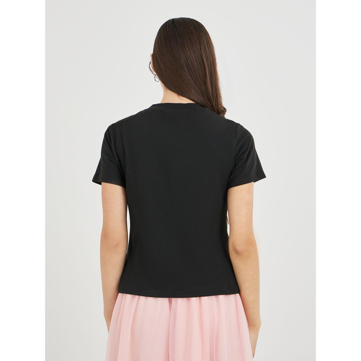 تيشيرت بطبعة كتابة وأكمام قصيرة-women-clothing-tshirts-image-5