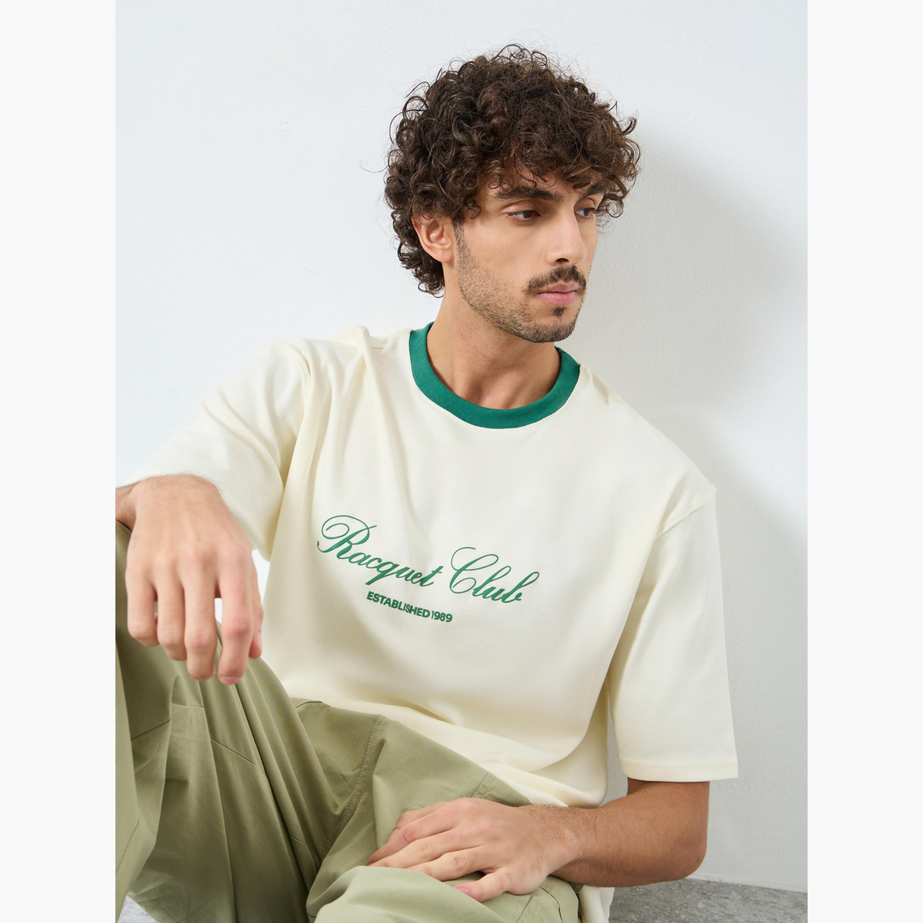 ستايلي - تي شيرت مطبوع برقبة دائرية مقاس كبير اوفر سايز-men-clothing-tshirtsandpolos-tshirts-image-3