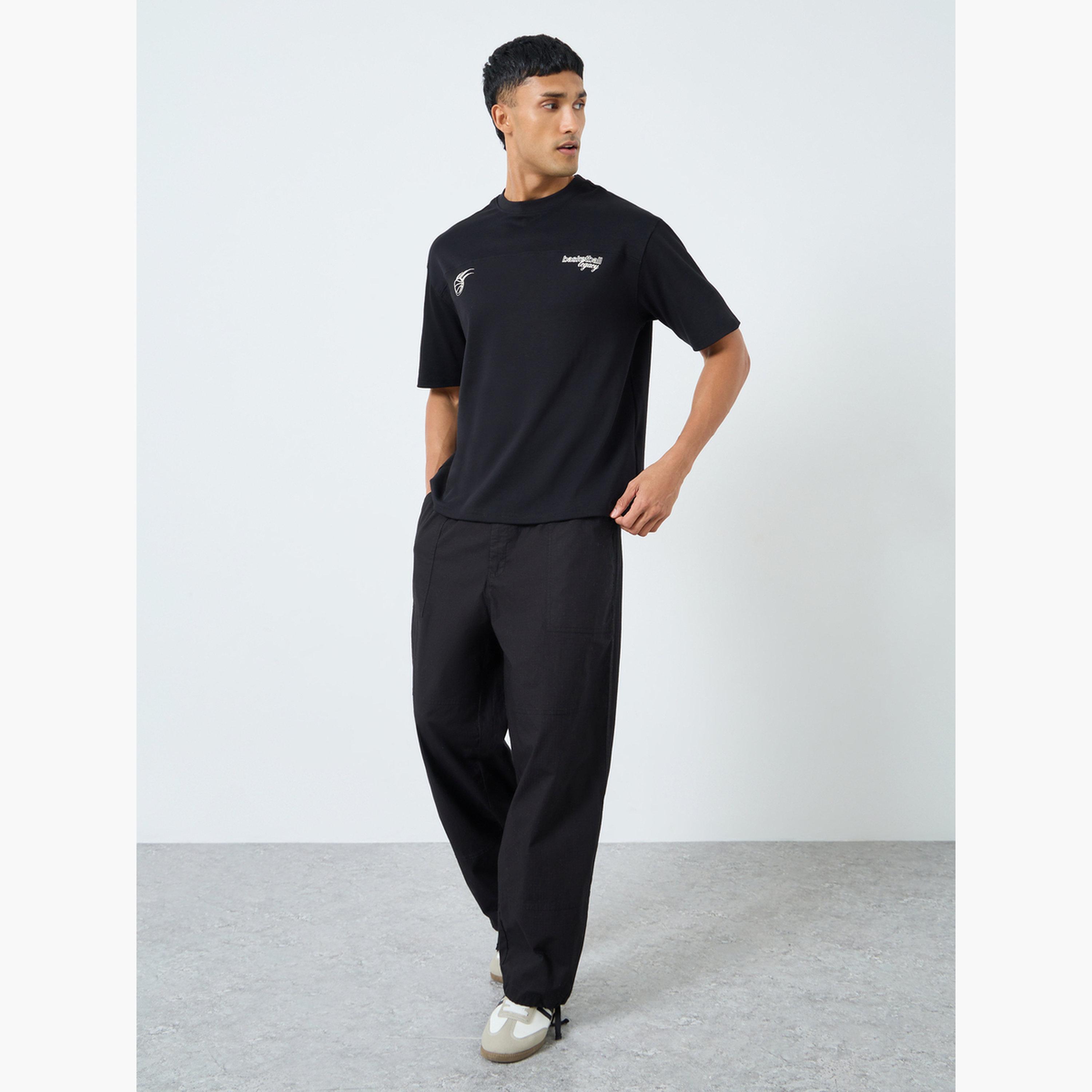 Styli Men Black Graphic Print Oversized T-Shirt-men-clothing-tshirtsandpolos-tshirts-image-2