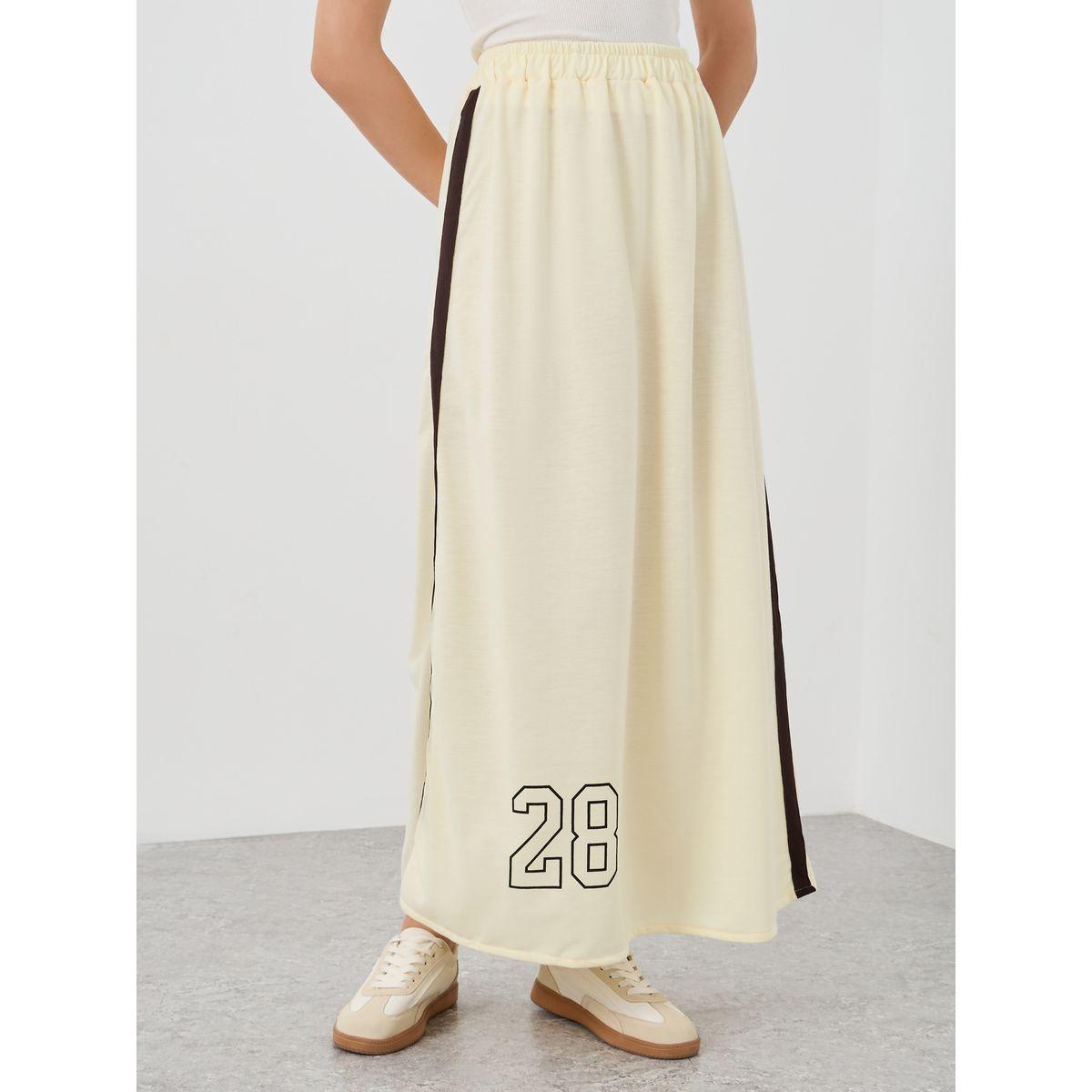 Styli Graphic Print Side Tape Detail A-Line Maxi Skirt-women-clothing-bottoms-skirts-image-2