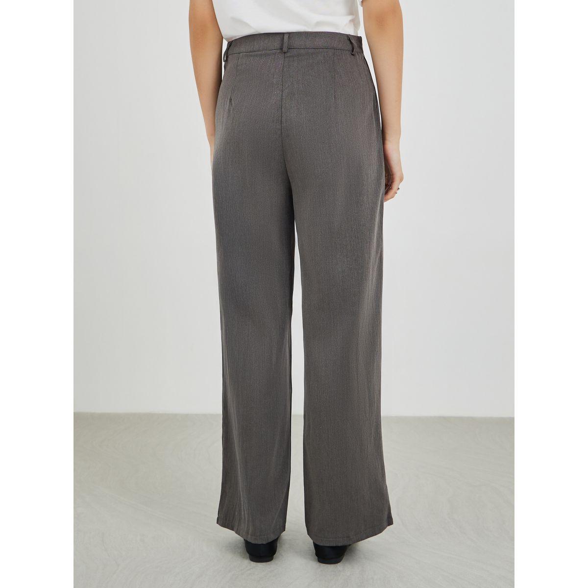 بنطال سادة بخصر متوسط وقصة أرجل مستقيمة-women-clothing-bottoms-trousers-image-4