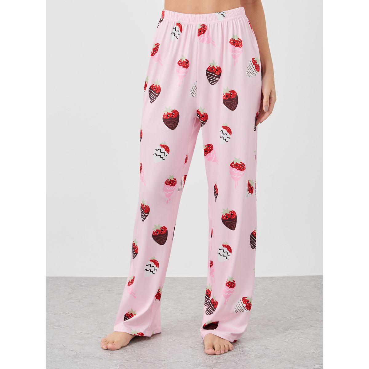Styli Strawberry Printed T-Shirt and Pyjama Set-women-clothing-nightwear-pyjamas-longsets-image-5