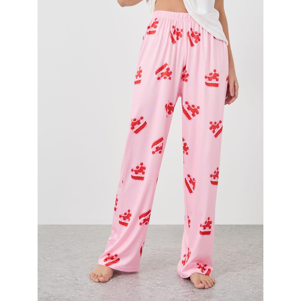 Styli Cake Printed Short Sleeve T-Shirt and Pyjama Set-women-clothing-nightwear-pyjamas-longsets-image-4