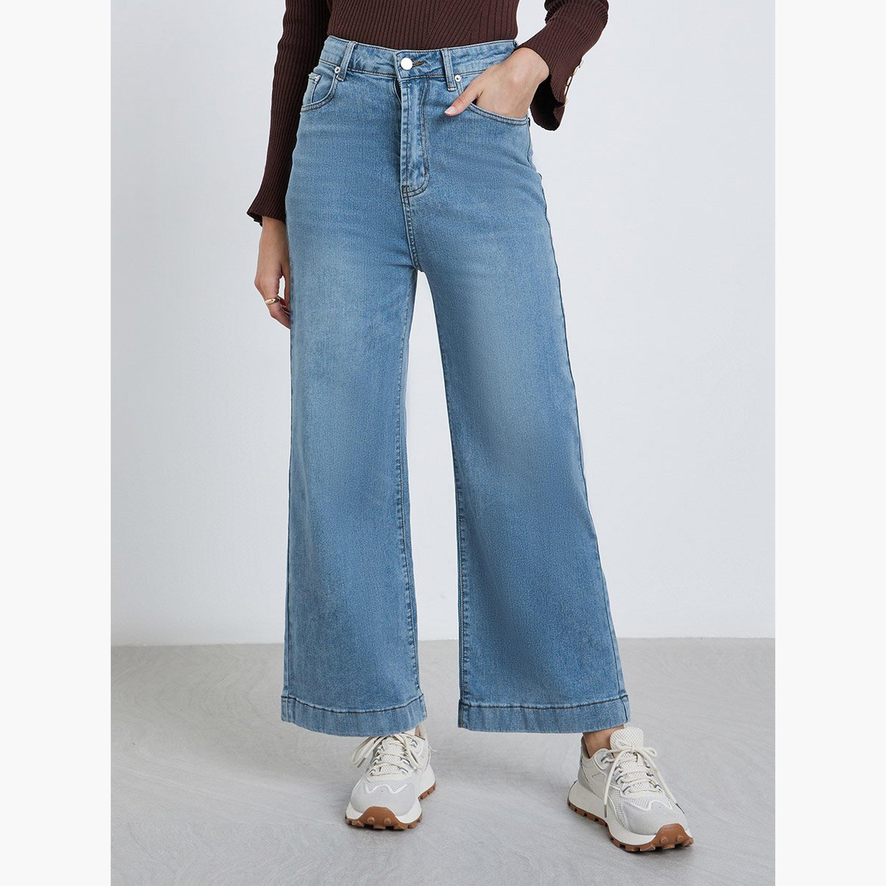 Styli Mid Rise Wide Leg Faded Jeans-women-clothing-bottoms-jeans-image-1