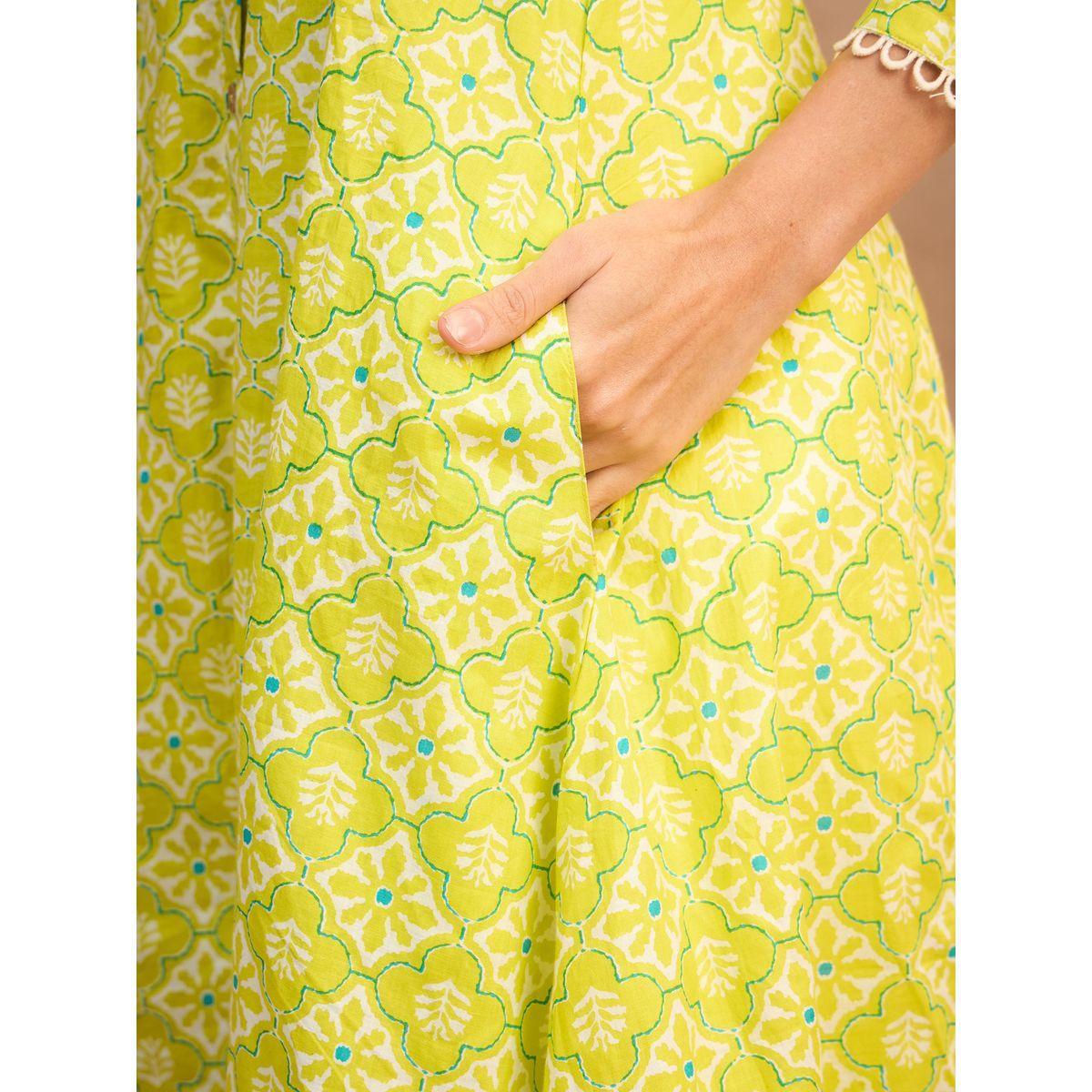 كورتا بطبعة زهور وتفاصيل أزرار-women-clothing-ethnicwear-kurtas-image-5