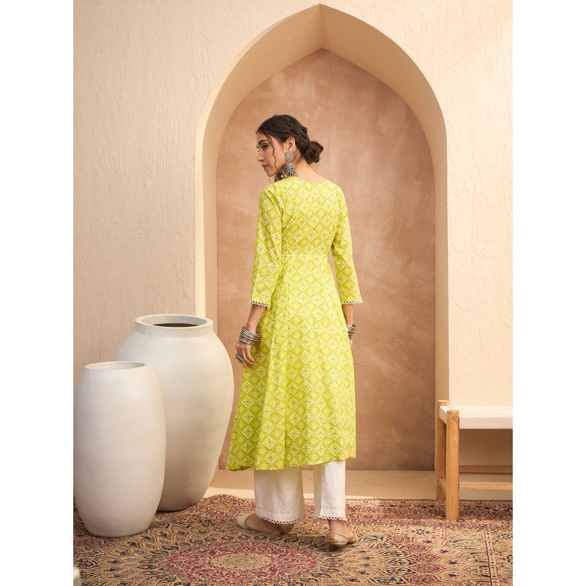 كورتا بطبعة زهور وتفاصيل أزرار-women-clothing-ethnicwear-kurtas-image-6