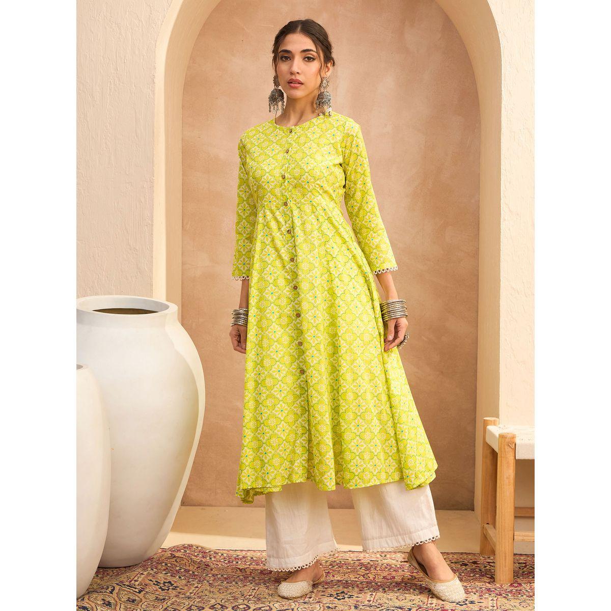 Sassafras Green Floral Buttoned Pocket Kurta-women-clothing-ethnicwear-kurtas-image-7