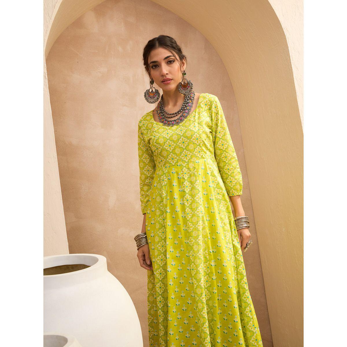 كورتا بتفاصيل زهور وياقة قلب-women-clothing-ethnicwear-kurtas-image-2