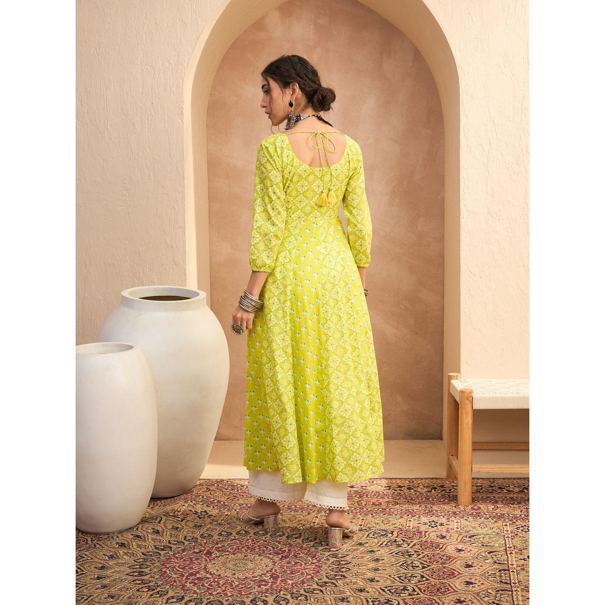 كورتا بتفاصيل زهور وياقة قلب-women-clothing-ethnicwear-kurtas-image-5