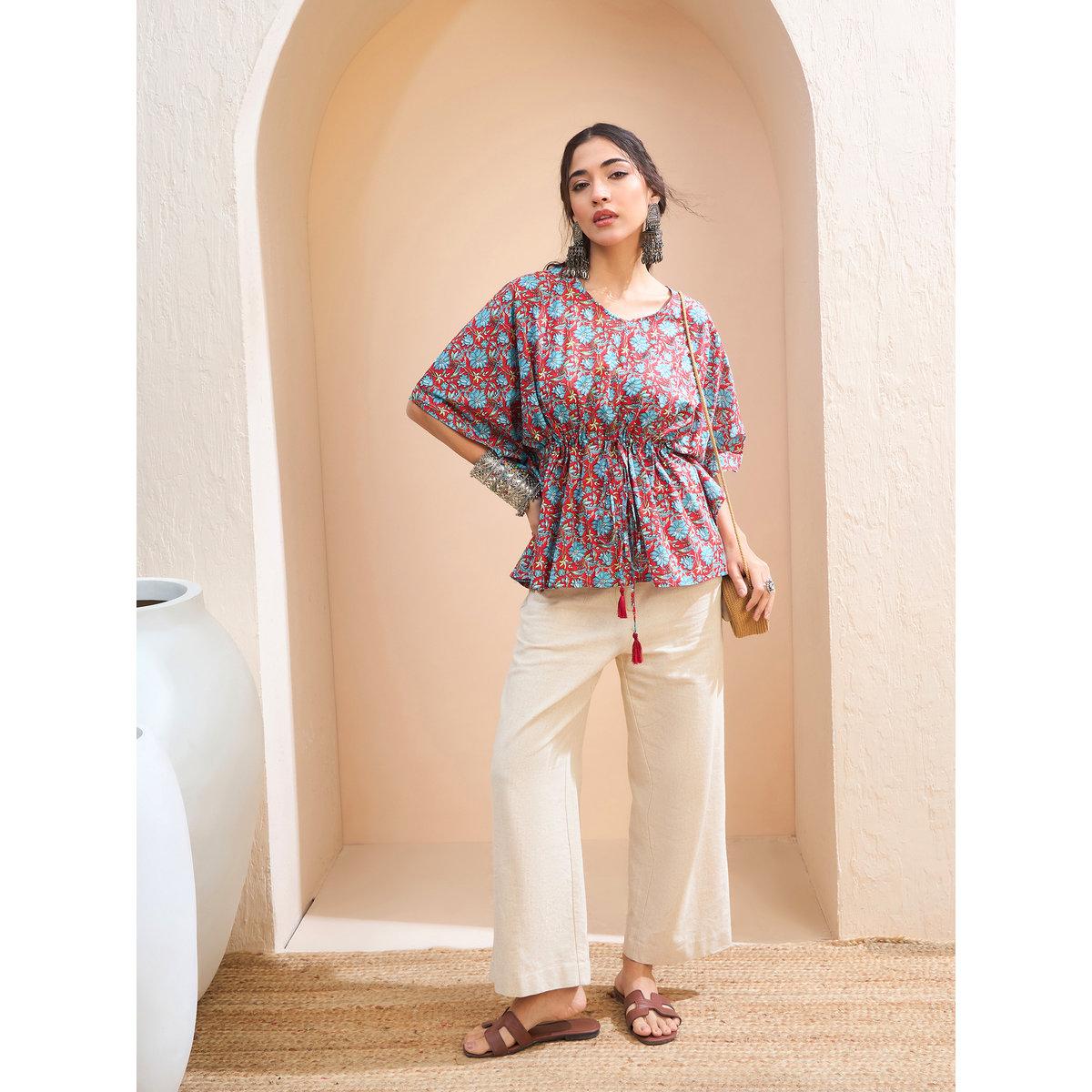 كورتي قفطان بطبعة زهور-women-clothing-ethnicwear-kurtas-image-2