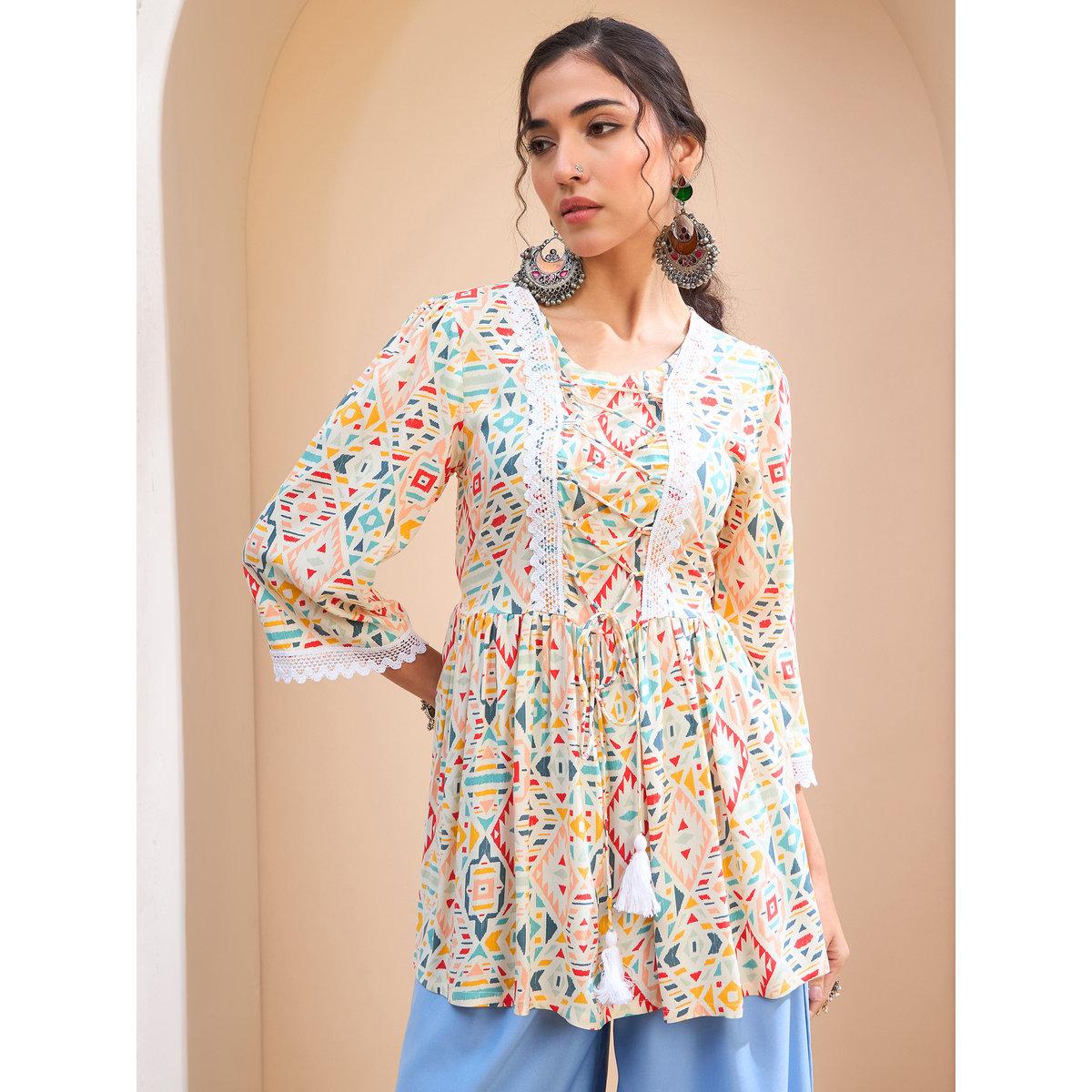 كورتي مُطبعة بالكامل-women-clothing-ethnicwear-kurtas-image-6