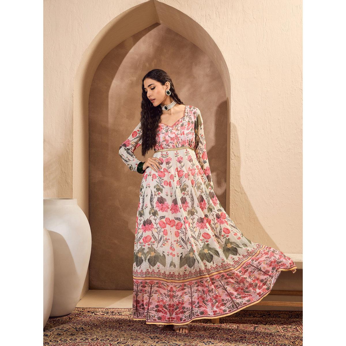 كورتا بطبعة زهور بياقة قلب-women-clothing-ethnicwear-kurtas-image-6