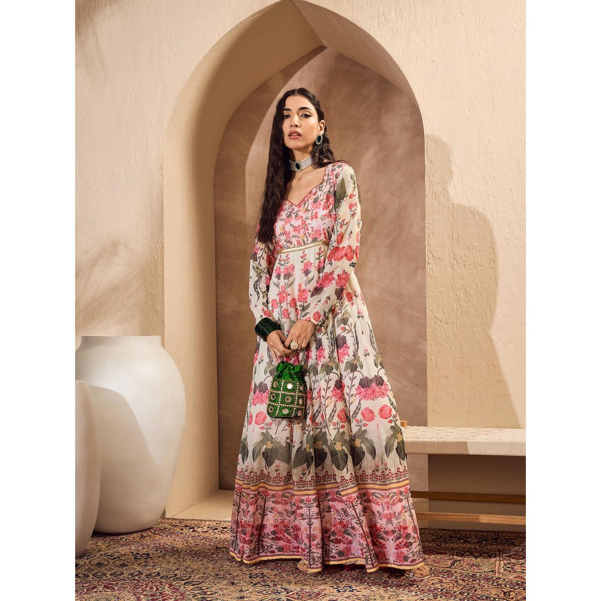 كورتا بطبعة زهور بياقة قلب-women-clothing-ethnicwear-kurtas-image-7