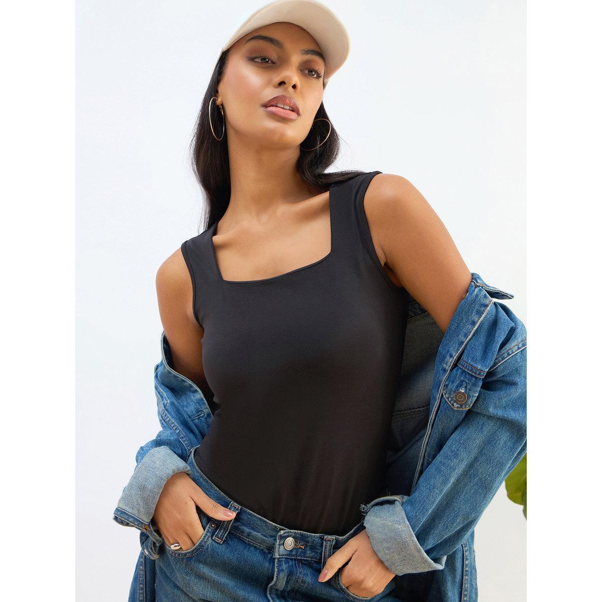 Sassafras Women Black Sleeveless Bodysuit-women-clothing-shirtsandblouses-blouses-image-1