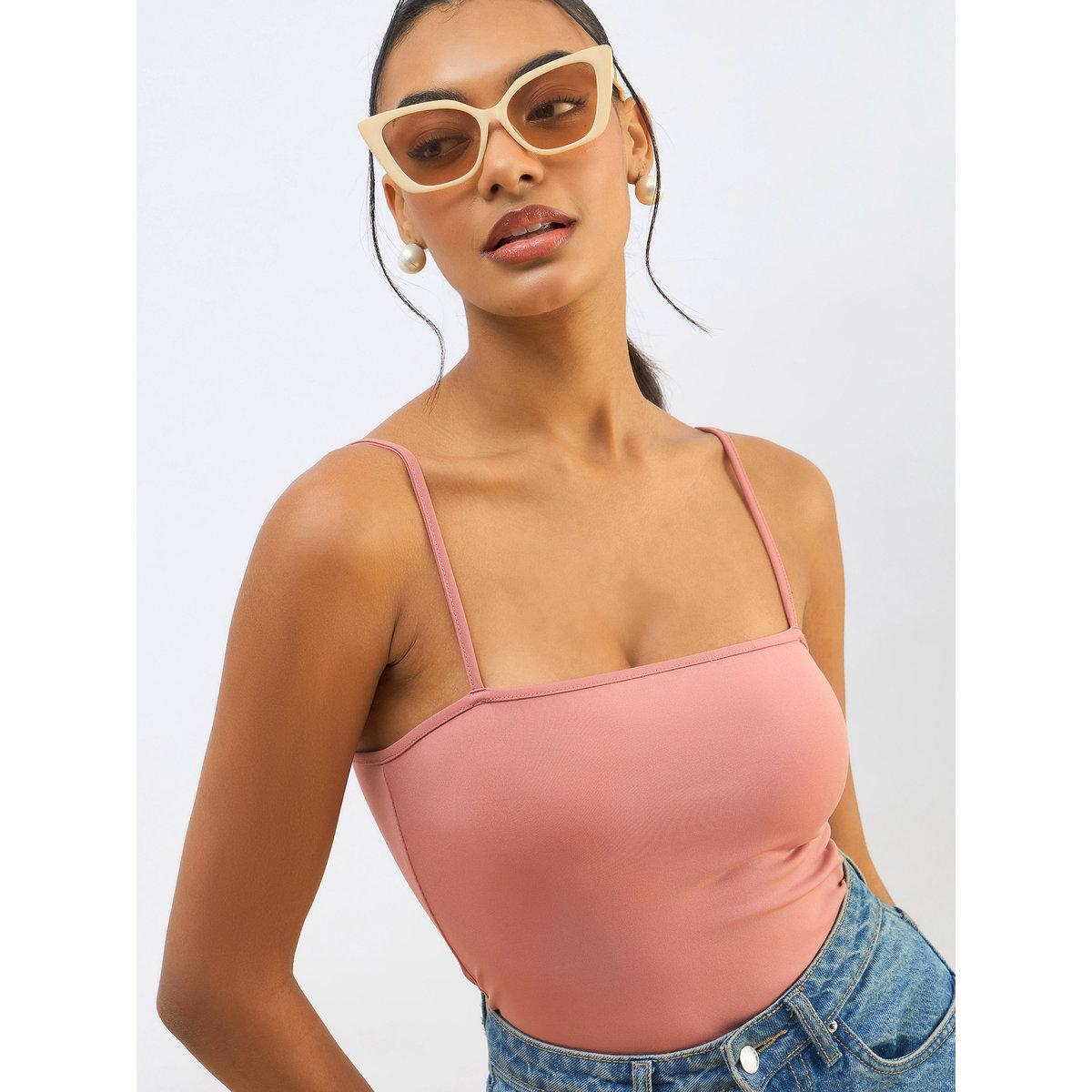 Sassafras Women Pink Strappy Knit Bodysuit-women-clothing-shirtsandblouses-blouses-image-1