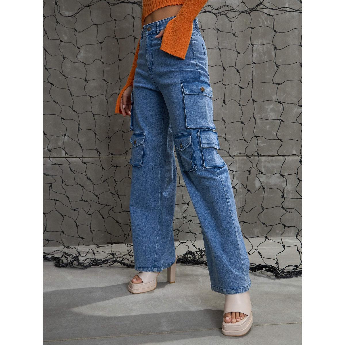 Sassafras Women High Rise Multi Pockets Cargo Jeans-women-clothing-bottoms-jeans-image-3