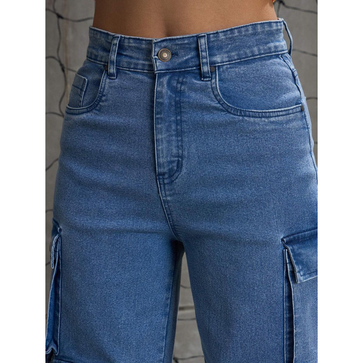Sassafras Women High Rise Multi Pockets Cargo Jeans-women-clothing-bottoms-jeans-image-4