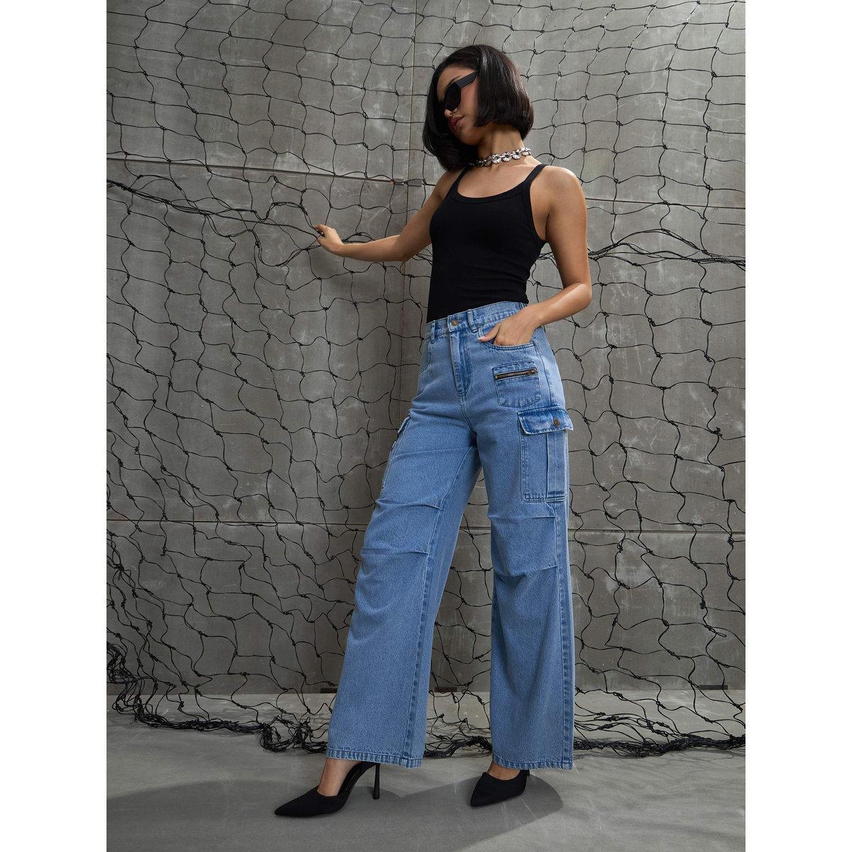 Sassafras Women Pleated Knee Cargo Jeans-women-clothing-bottoms-jeans-image-2
