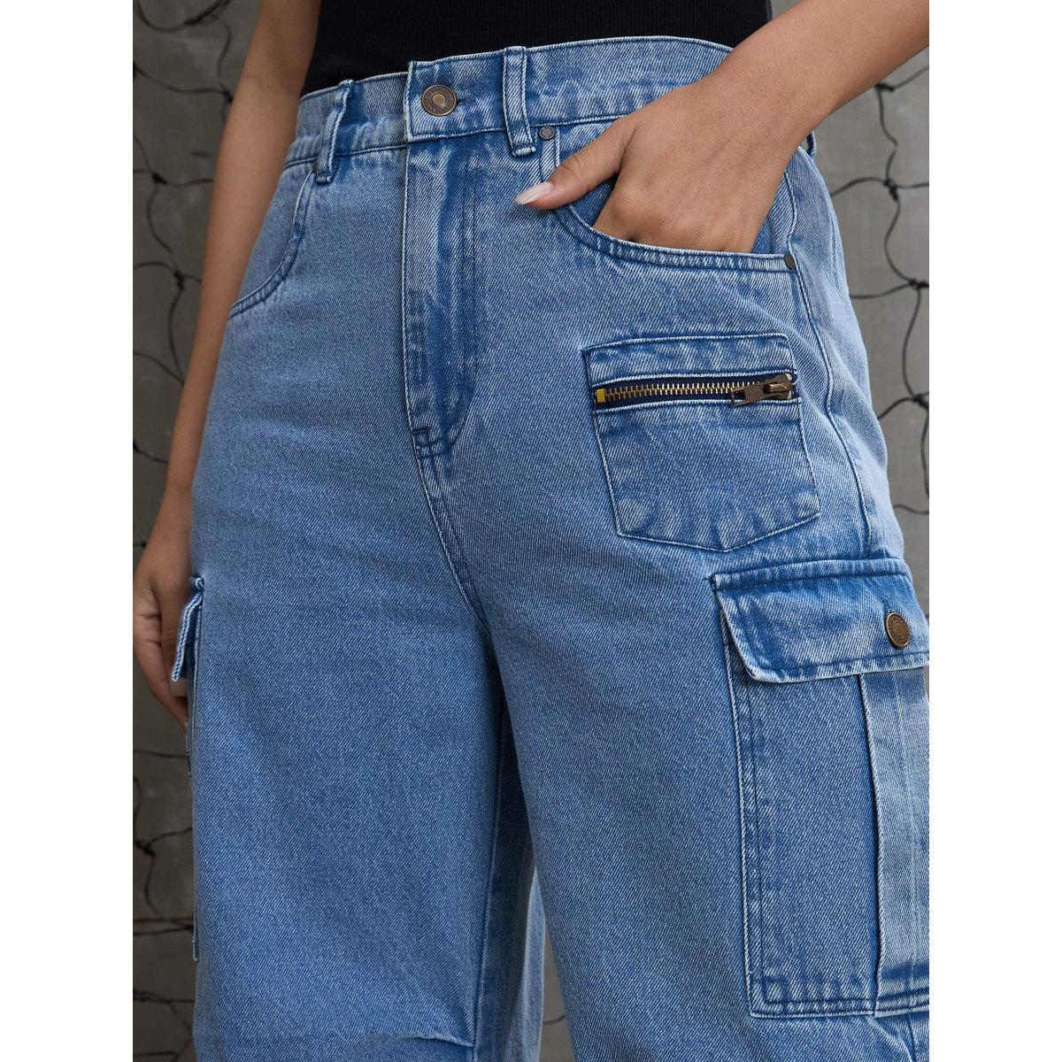 Sassafras Women Pleated Knee Cargo Jeans-women-clothing-bottoms-jeans-image-4