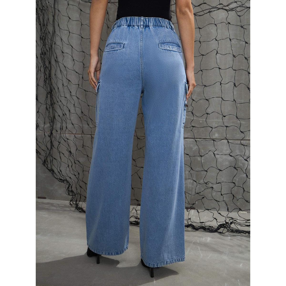 Sassafras Women Pleated Knee Cargo Jeans-women-clothing-bottoms-jeans-image-5