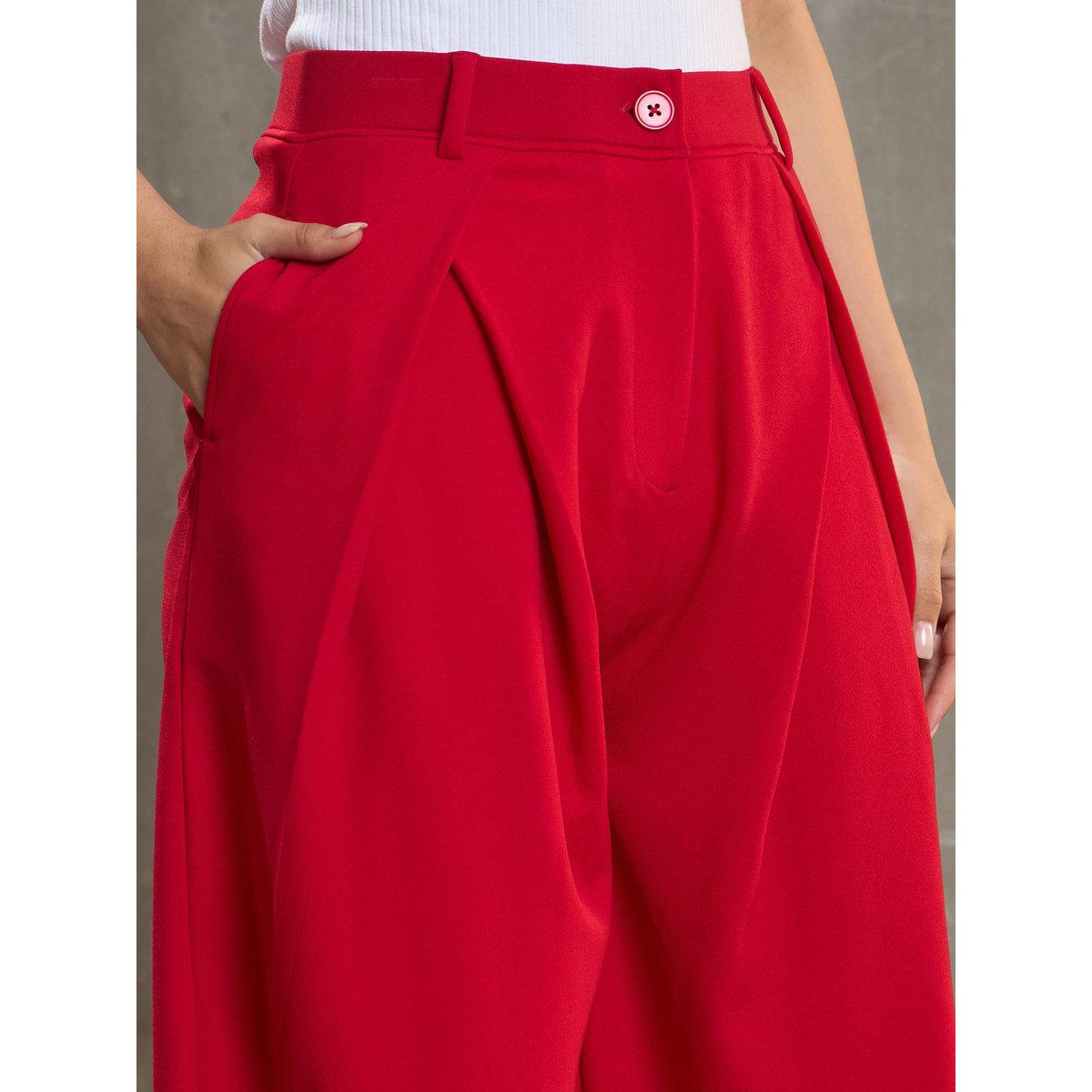 بنطال بقصة أرجل واسعة مع تفاصيل كسرات-women-clothing-bottoms-trousers-image-4