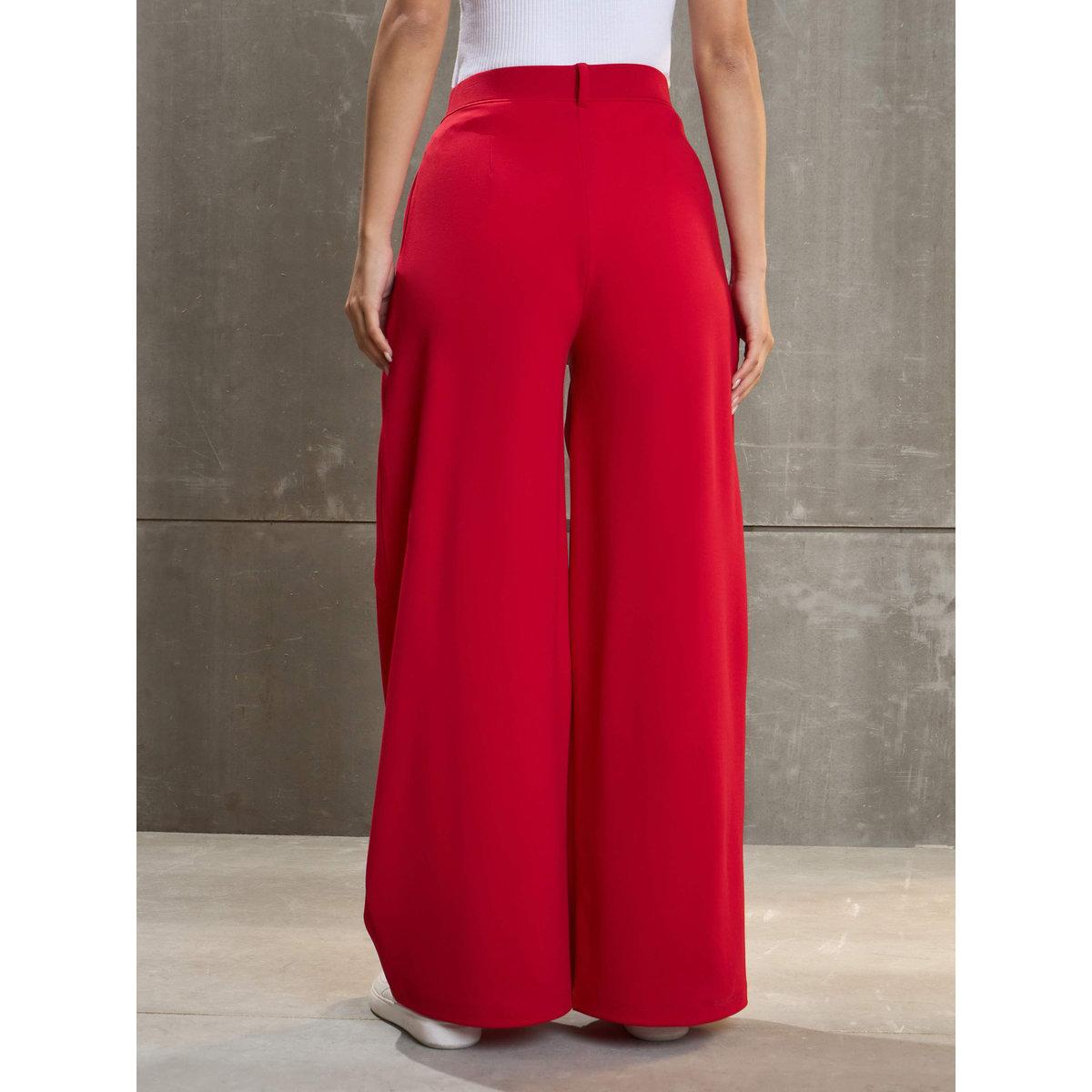 بنطال بقصة أرجل واسعة مع تفاصيل كسرات-women-clothing-bottoms-trousers-image-5
