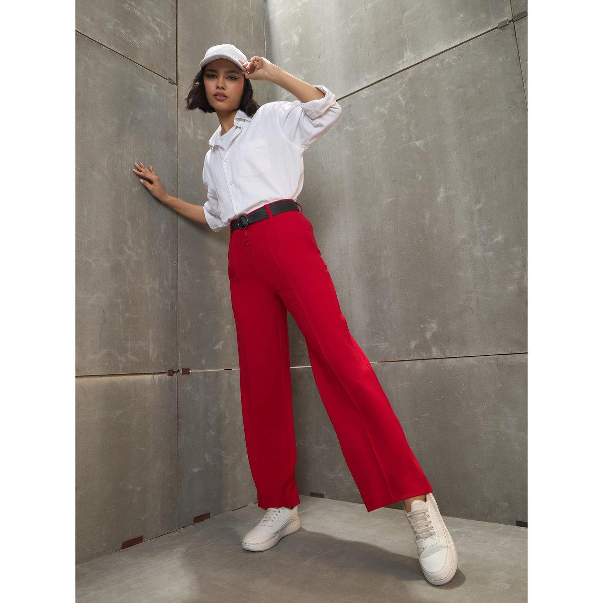 Sassafras Women Red Front Darted Straight Pants-women-clothing-bottoms-trousers-image-6