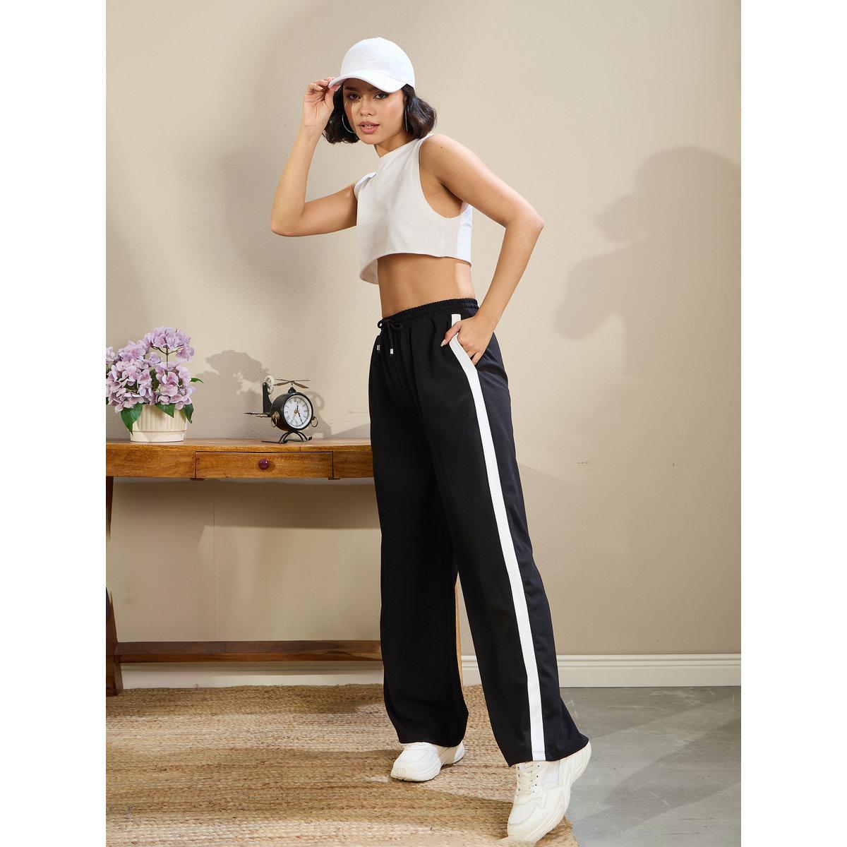 Sassafras Women Black Side Tape Drawstring Joggers-women-clothing-bottoms-joggers-image-6