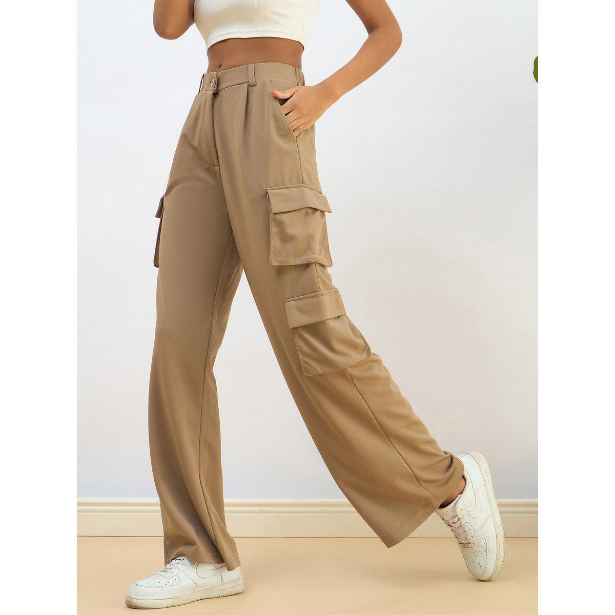 Sassafras Women Beige Comfort Fit Cargo Pants-women-clothing-bottoms-trousers-image-1