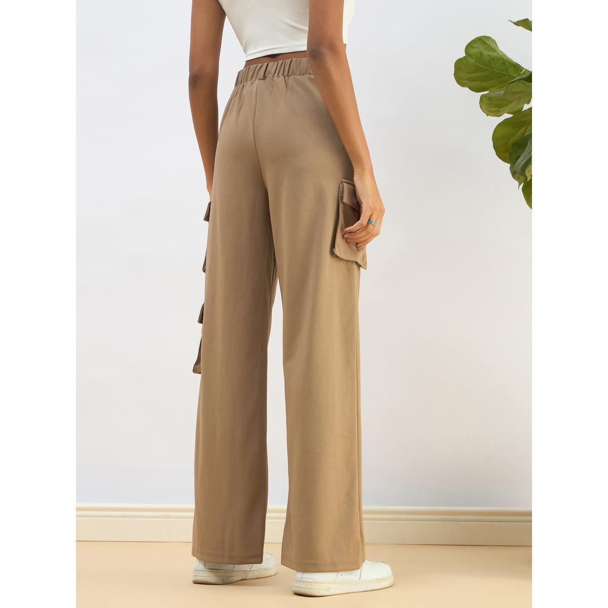 Sassafras Women Beige Comfort Fit Cargo Pants-women-clothing-bottoms-trousers-image-5