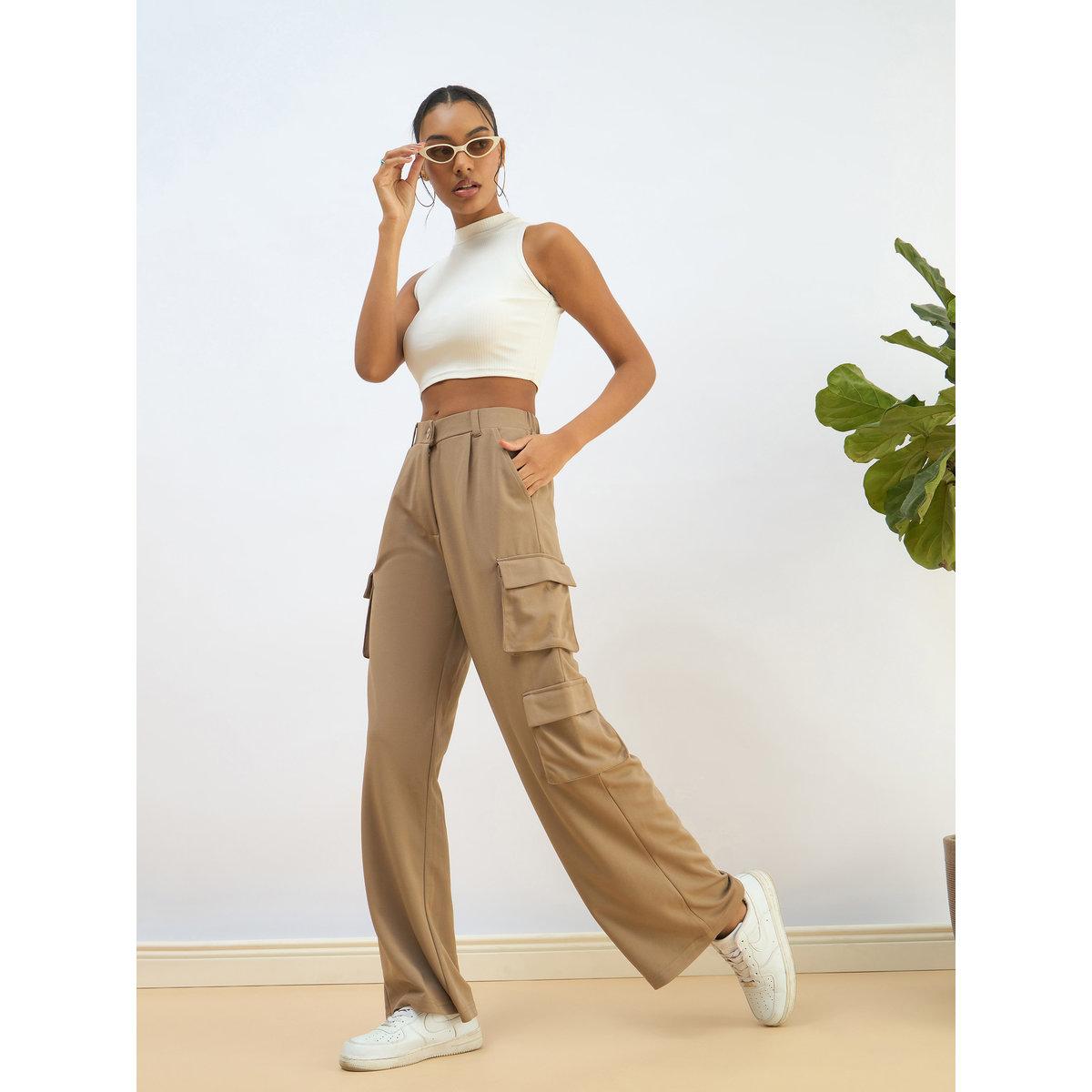 Sassafras Women Beige Comfort Fit Cargo Pants-women-clothing-bottoms-trousers-image-6