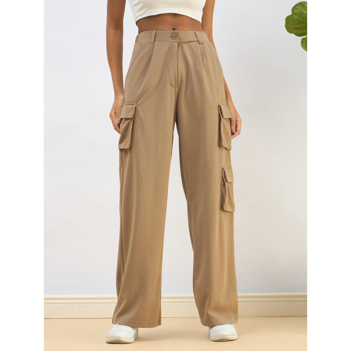 Sassafras Women Beige Comfort Fit Cargo Pants-women-clothing-bottoms-trousers-image-7
