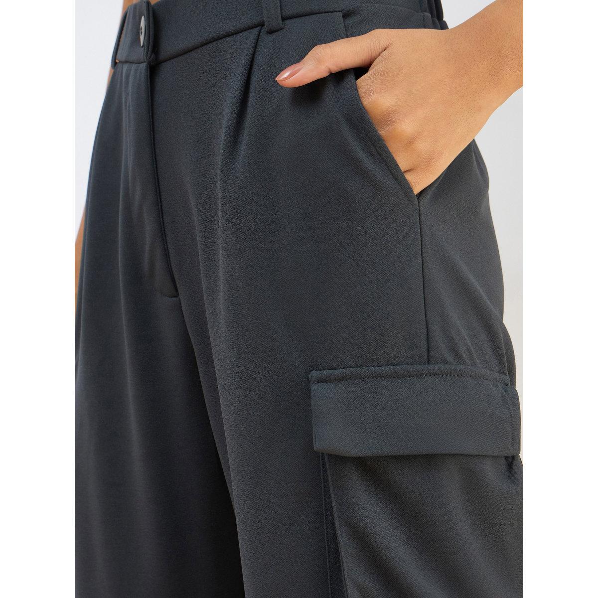 Sassafras Women Navy Comfort Fit Korean Cargo Pants-women-clothing-bottoms-trousers-image-4