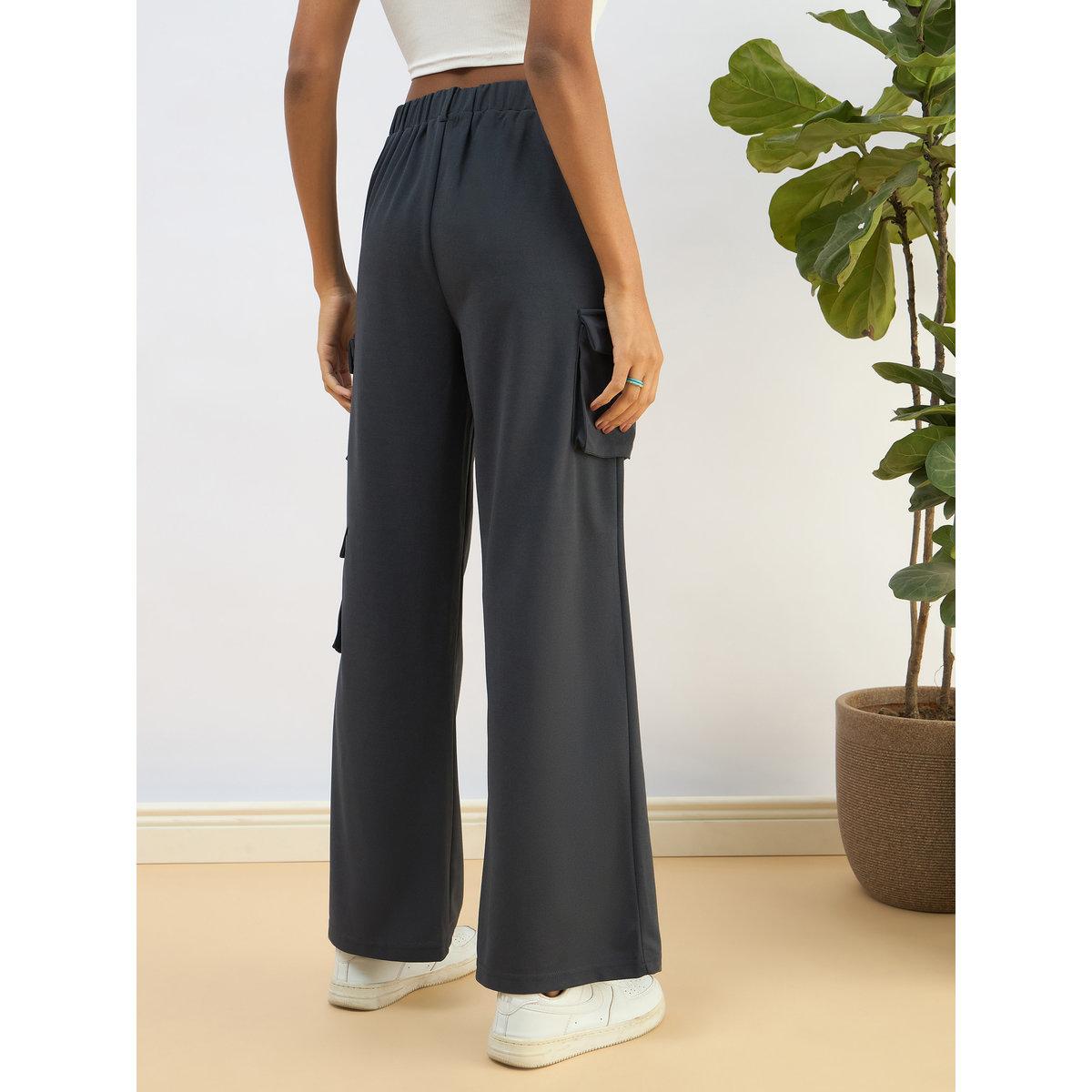 Sassafras Women Navy Comfort Fit Korean Cargo Pants-women-clothing-bottoms-trousers-image-5