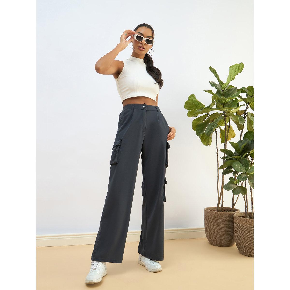 Sassafras Women Navy Comfort Fit Korean Cargo Pants-women-clothing-bottoms-trousers-image-6