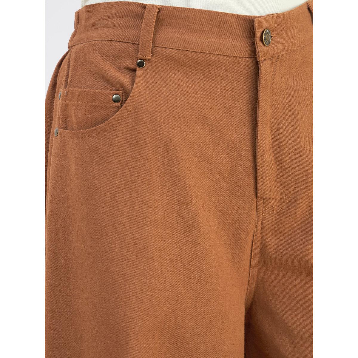 Sassafras Women Brown Twill Mid Rise Flared Pants-women-clothing-bottoms-trousers-image-4