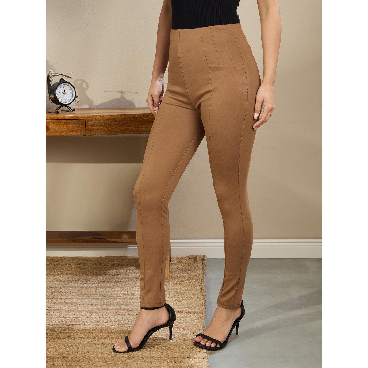 Sassafras Women Brown High Rise Skinny Pants-women-clothing-bottoms-trousers-image-4