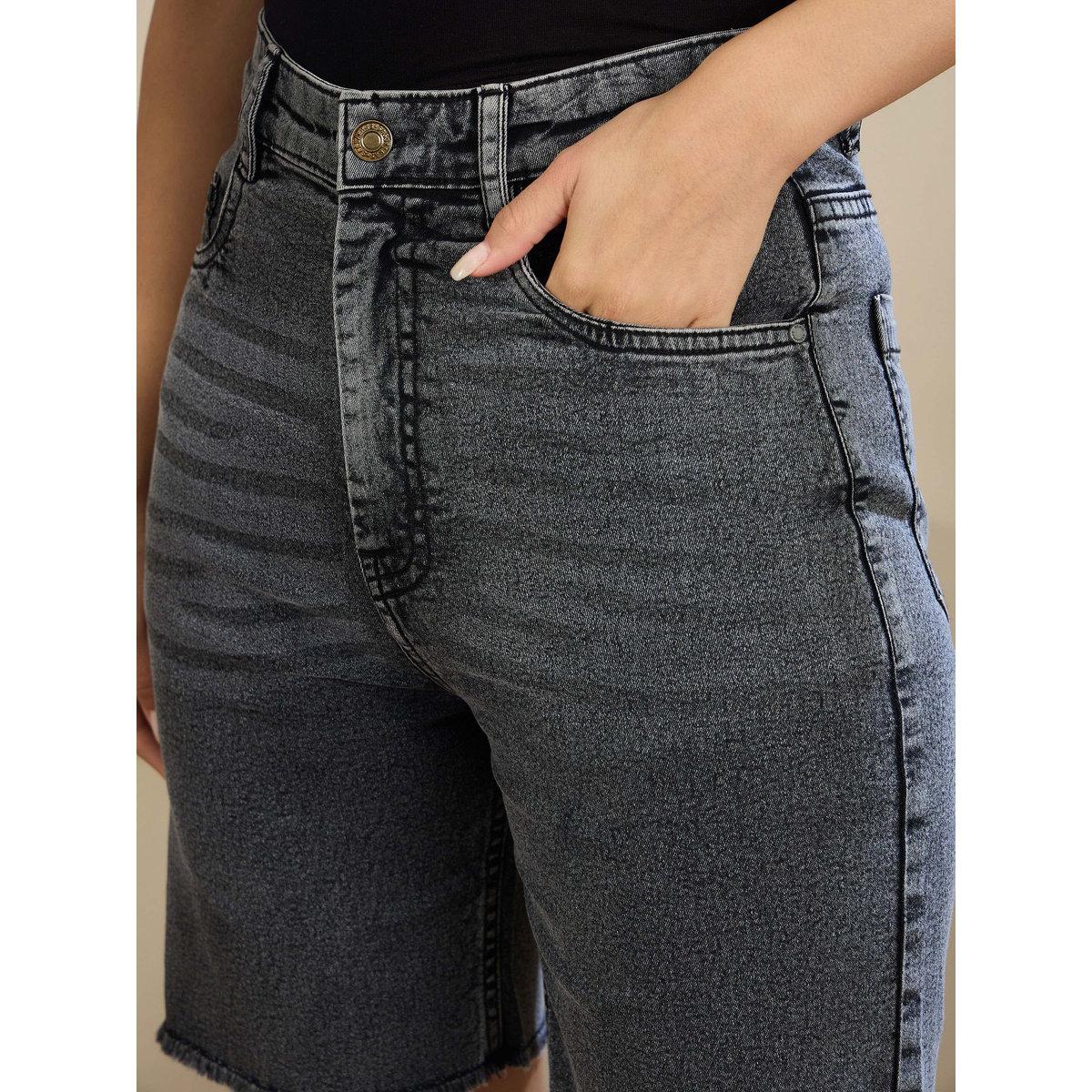 Sassafras Grey High Rise Denim Shorts-women-clothing-bottoms-shorts-image-4
