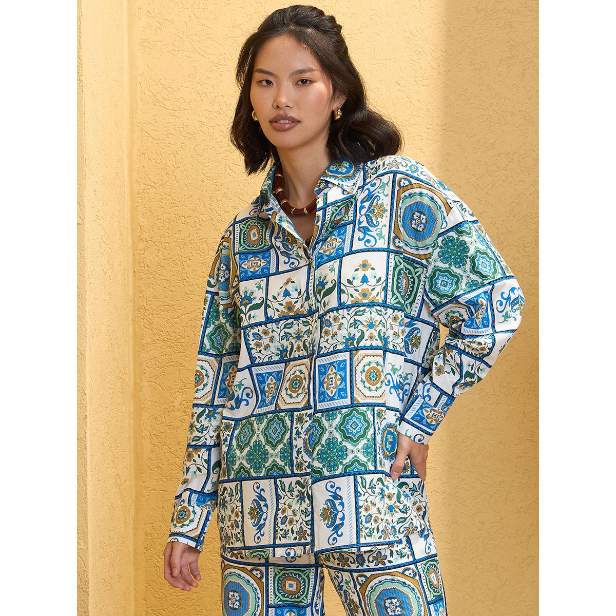 طقم منسق من بنطال وبلوزة مُطبعة-women-clothing-coordsets-image-7