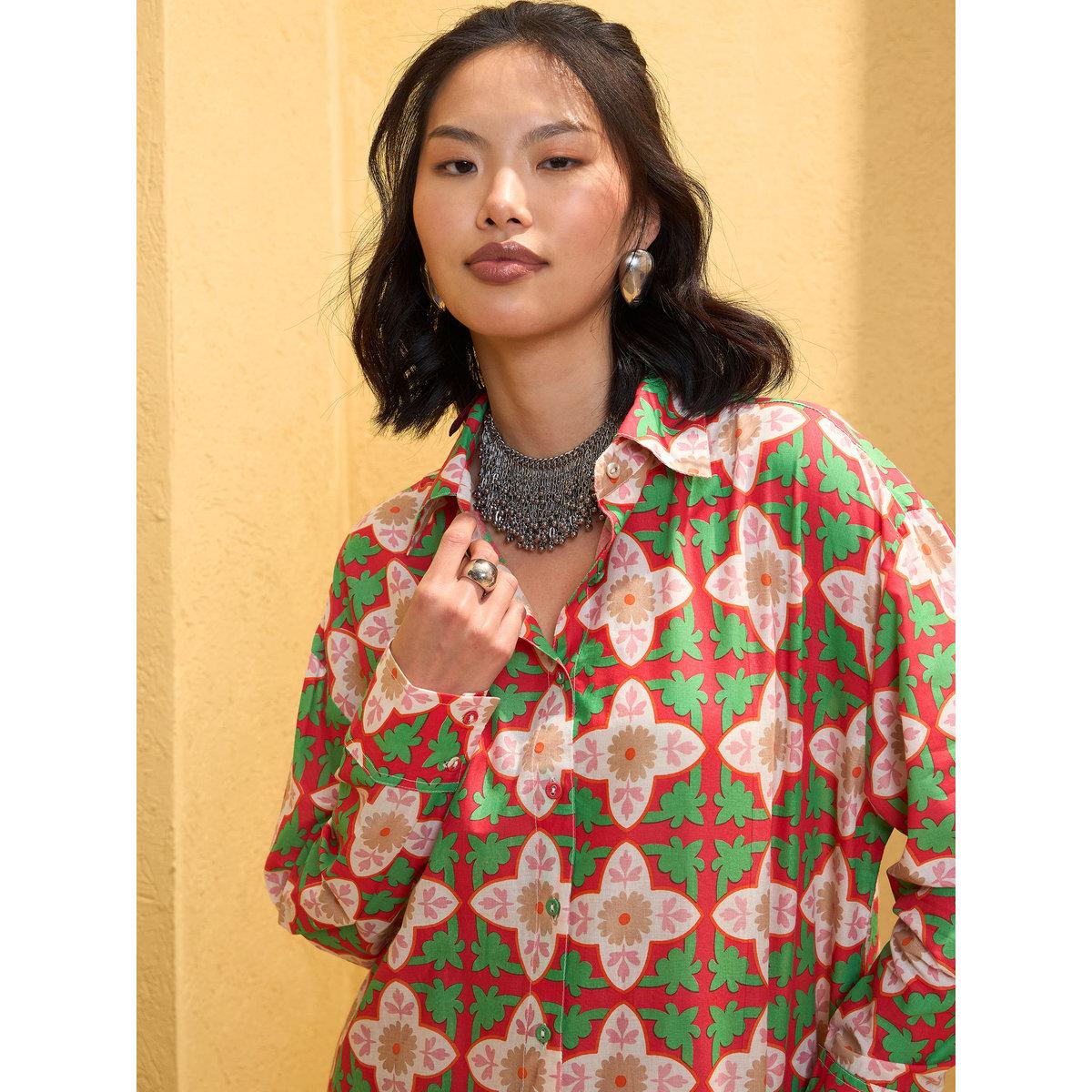Sassafras Red Cambric All Over Print Shirt and Pants Co-Ords-women-clothing-coordsets-image-4
