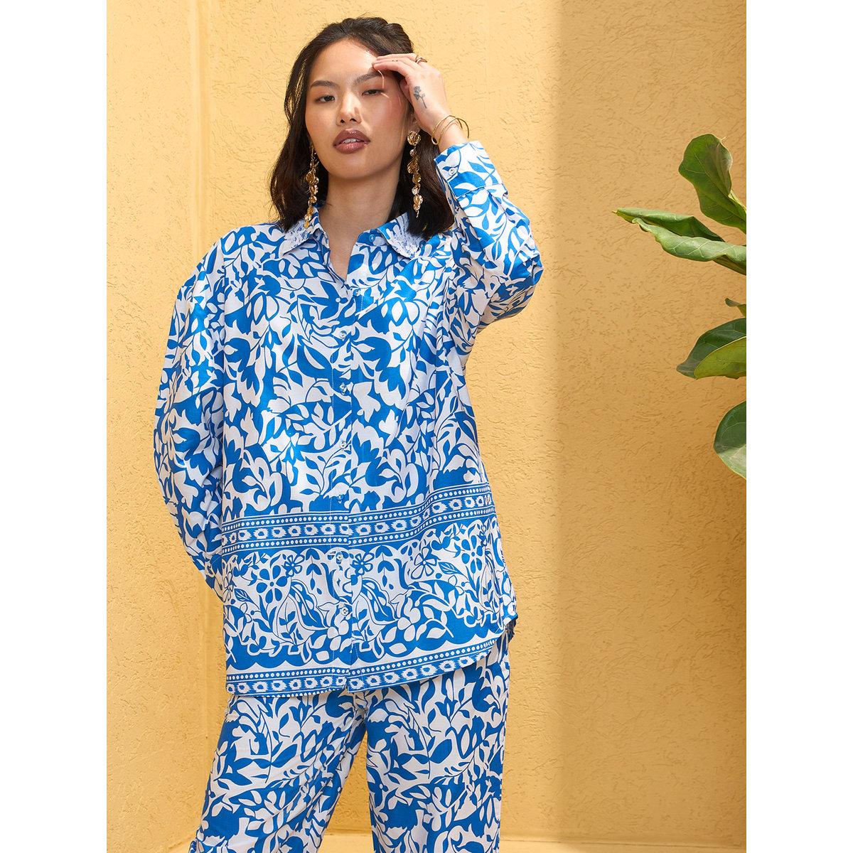 طقم منسق من بنطال وبلوزة بطبعة زهور-women-clothing-coordsets-image-7