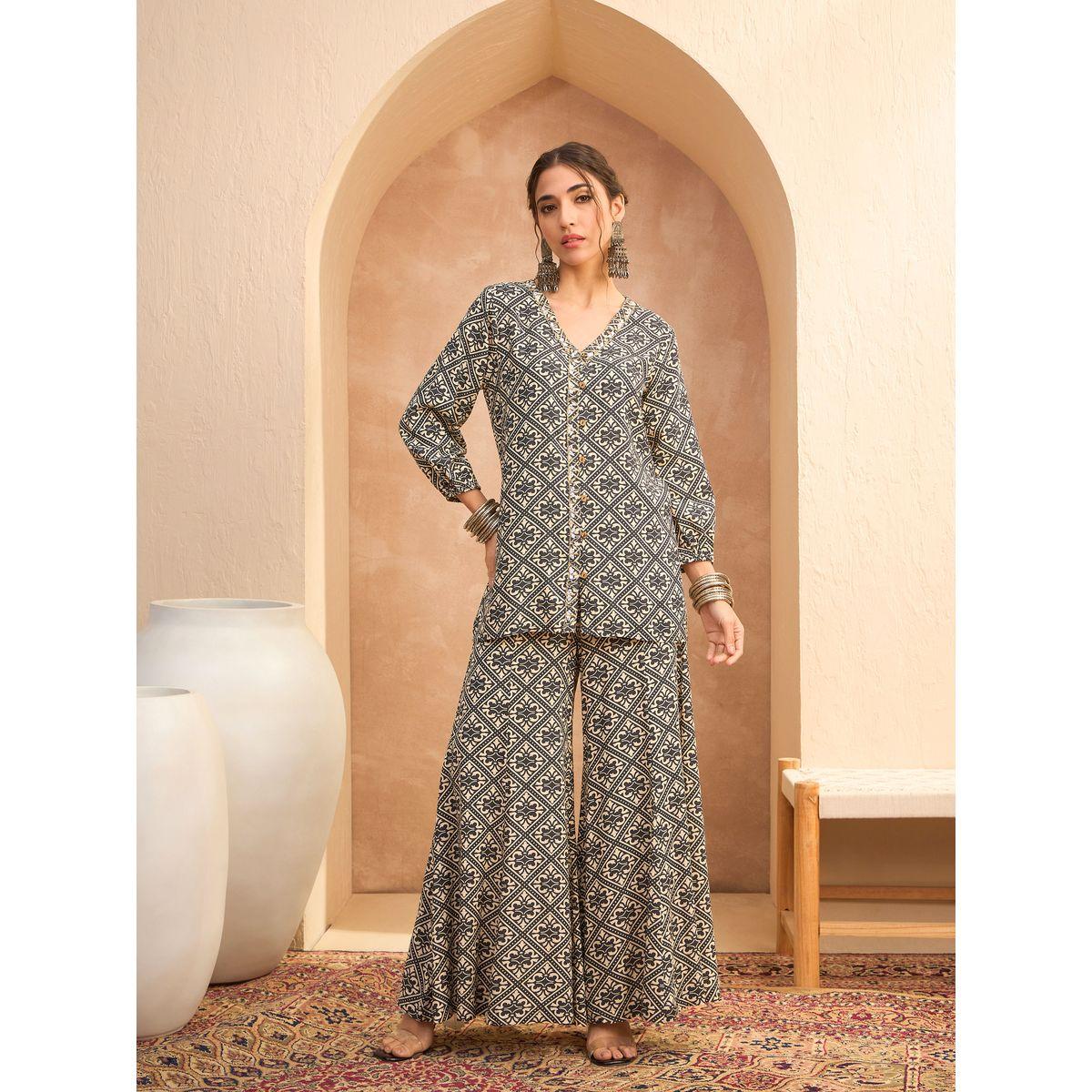 Sassafras All Over Print Shirt and Palazzos Co-Ords-women-clothing-coordsets-image-8