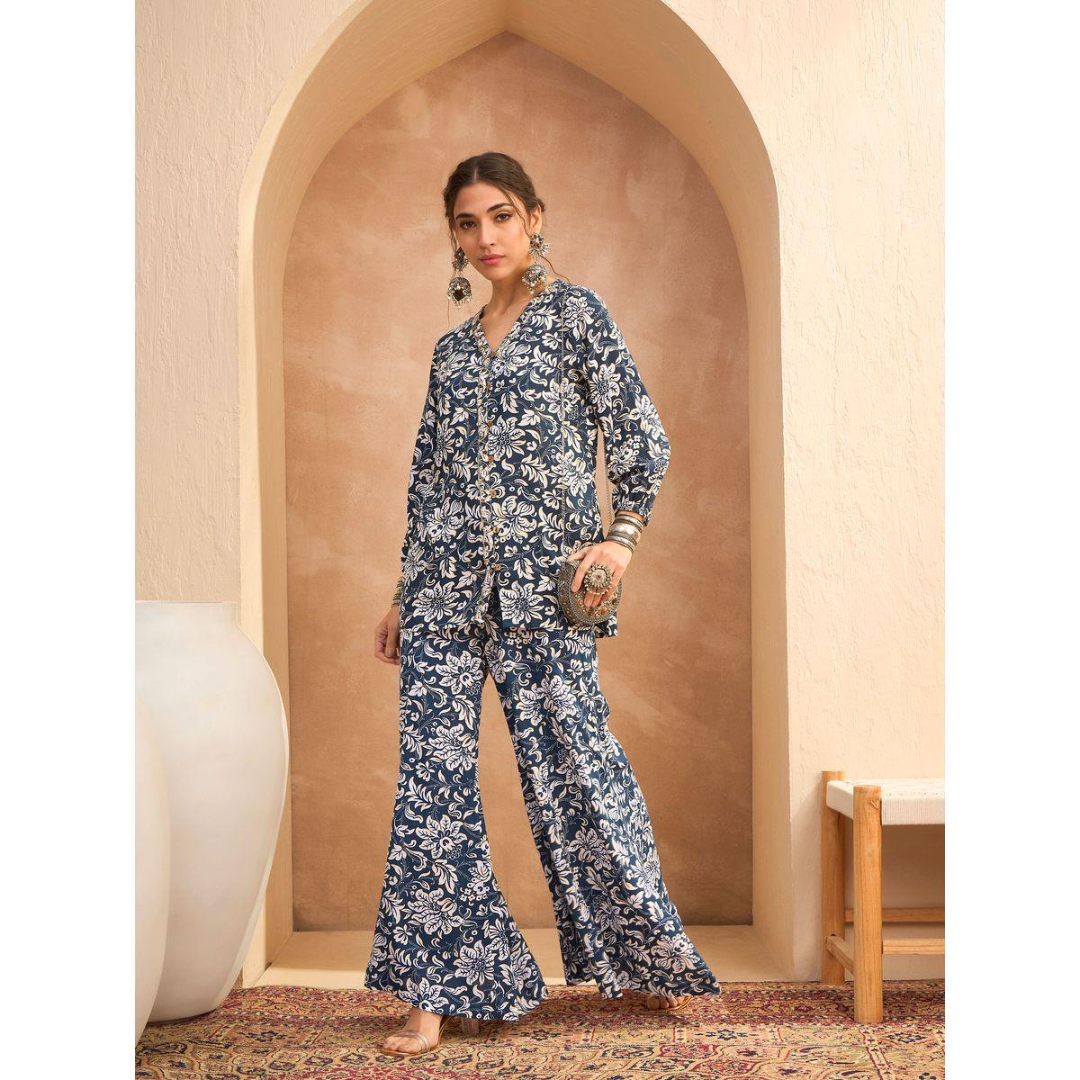 Sassafras All Over Print Shirt and Palazzos Co-Ords-women-clothing-coordsets-image-7