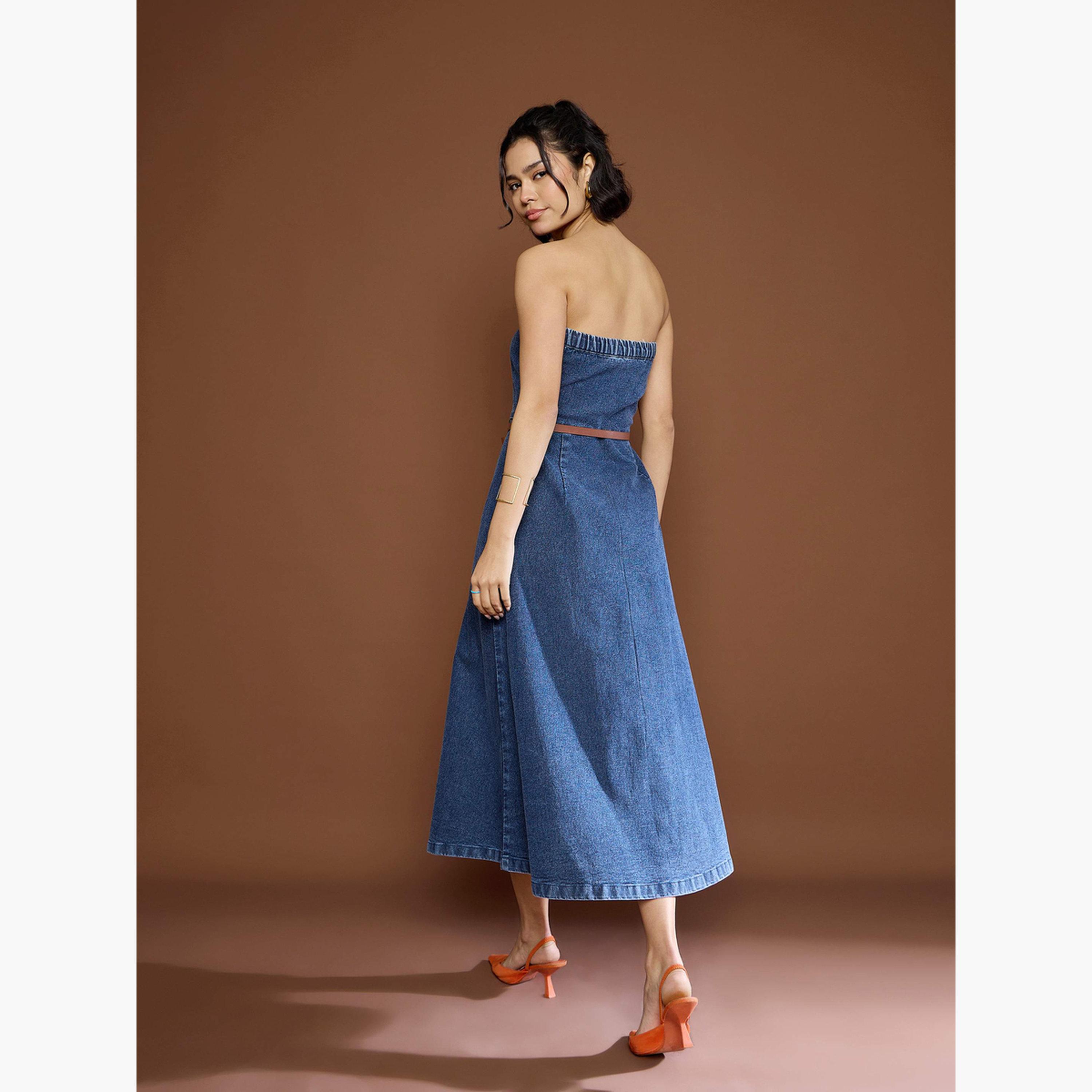 Sassafras Blue Washed Denim Midi Dress-women-clothing-dresses-image-5