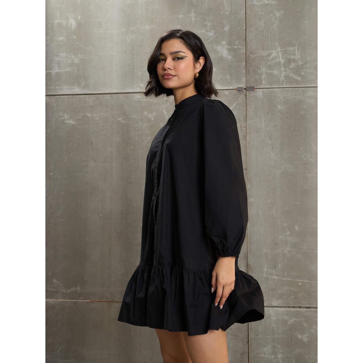 فستان قصير بحافة كشكش-women-clothing-dresses-image-3