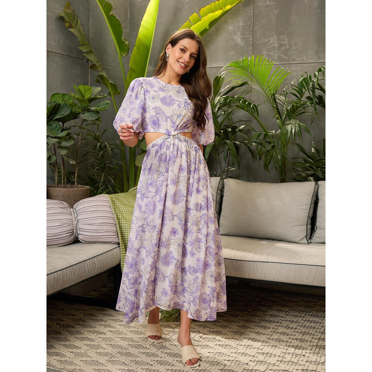 فستان طويل بطبعة زهور وتفاصيل فتحات-women-clothing-dresses-image-1