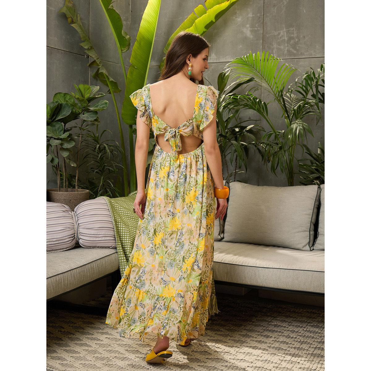 Sassafras Green Floral Square Neck Maxi Dress-women-clothing-dresses-image-5