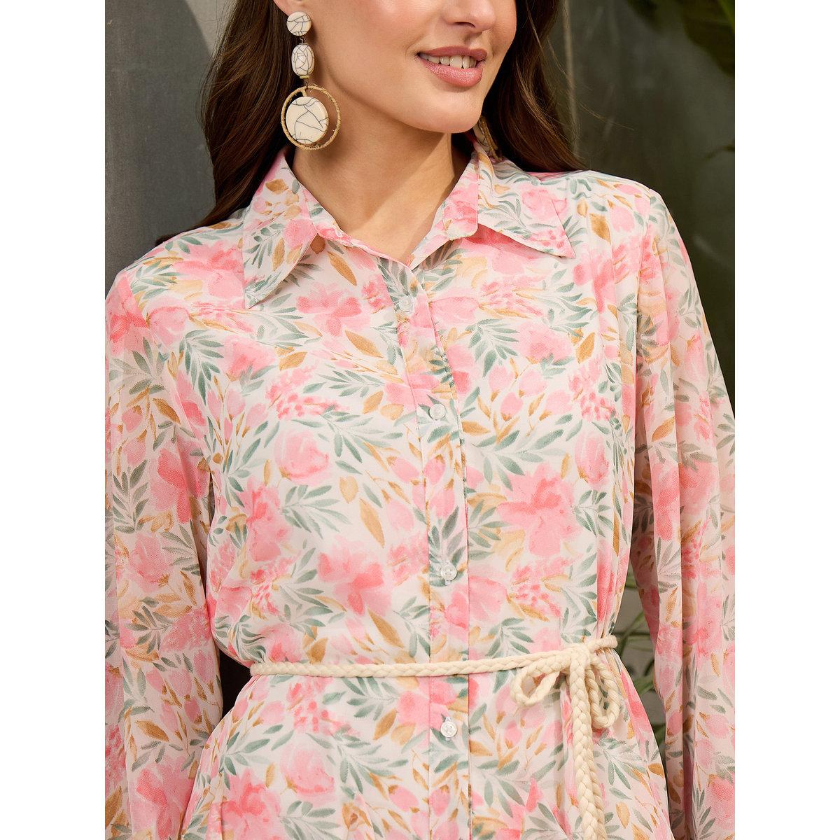 فستان قصير بطبعة زهور-women-clothing-dresses-image-4